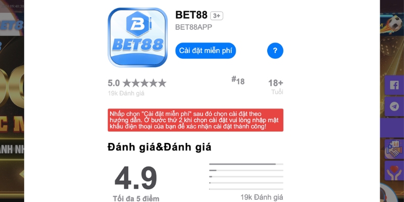 Tải app BET88 trên iPhone